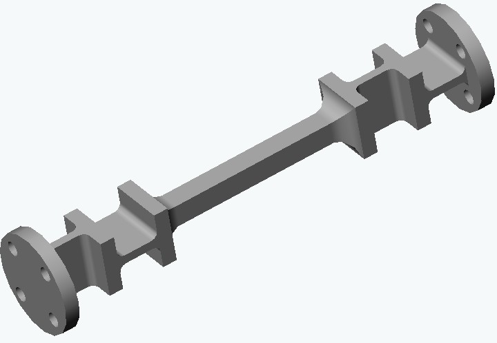 3D rendering of laser bench on scope